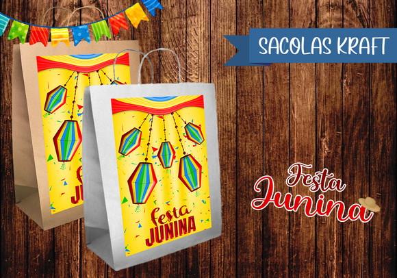Sacolinha Kraft - Festa Junina