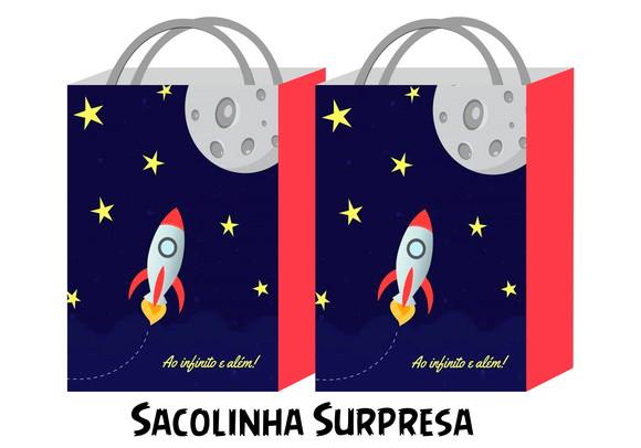 Sacolinha Surpresa - Astronauta 25 Altura, 14 Largura e 5cm