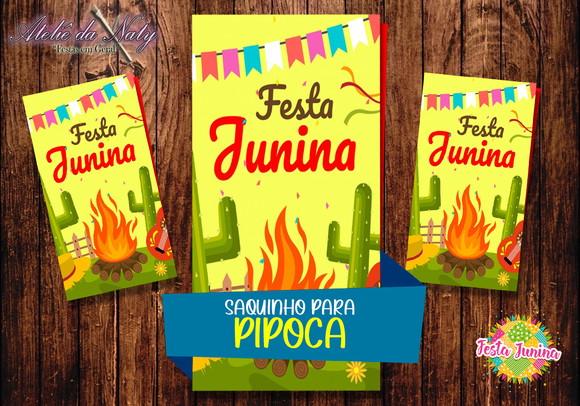 Saquinho para Pipoca - Festa Junina