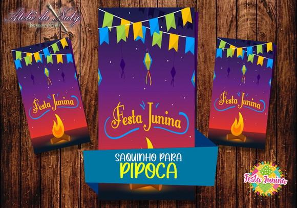 Saquinho para Pipoca - Festa Junina