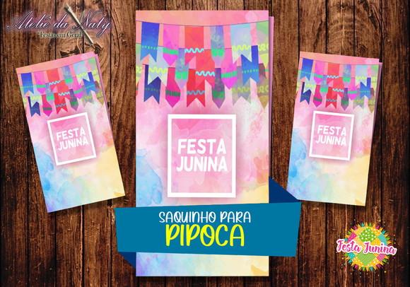 Saquinho para Pipoca - Festa Junina