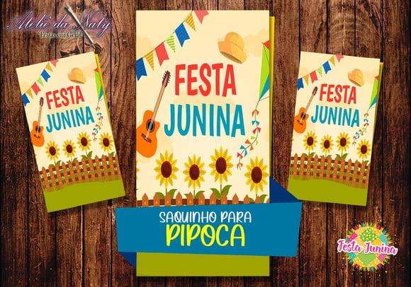 Saquinho para Pipoca - Festa Junina