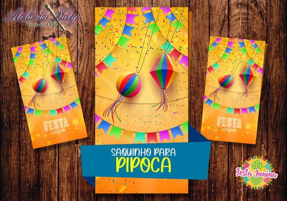 Saquinho para Pipoca - Festa Junina