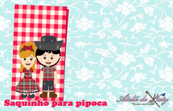 Saquinho para Pipoca - Festa Junina