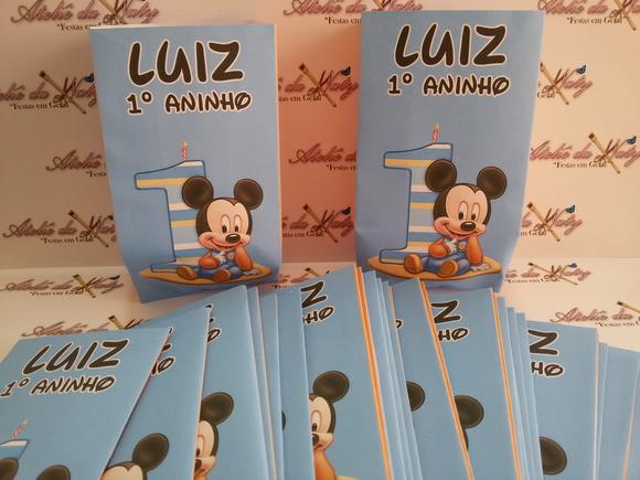 Saquinho para Pipoca - Mickey Baby