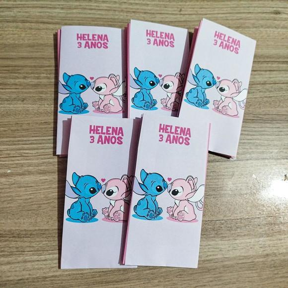 Saquinho para Pipoca - Stitch e Angel