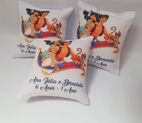 Almofada 15x15 - Jasmin e Aladdin