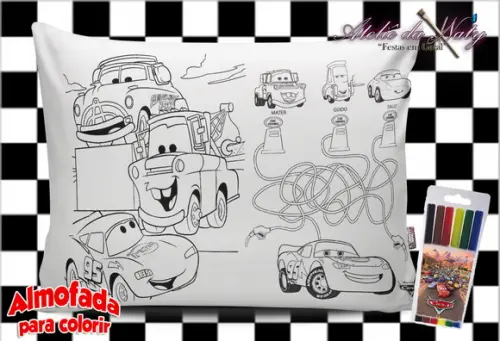 Almofada para colorir - Carros