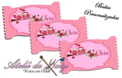 Bala Personalizada - Corujinha