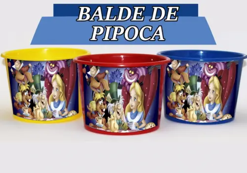 Baldinho Para Pipoca - Alice no País das Maravilhas
