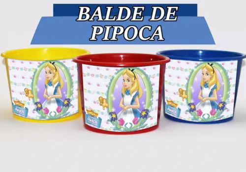 Baldinho Para Pipoca - Alice no País das Maravilhas