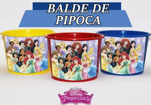 Baldinho Para Pipoca - Princesas