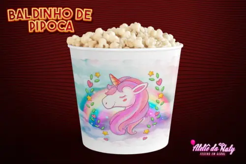 Baldinho para Pipoca - Unicórnio