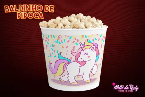 Baldinho para Pipoca - Unicórnio