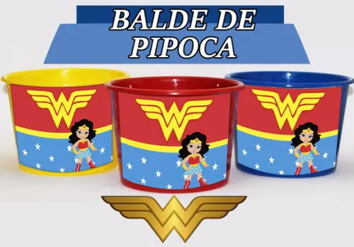 Baldinho Para Pipoca - Wonder Woman