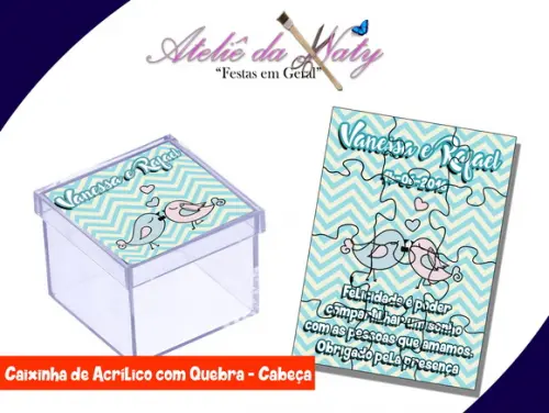Caixinha com Quebra Cabeça - Passarinhos