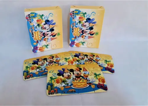 Caixinha com Quebra Cabeça - Turma do Mickey