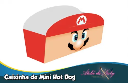 Caixinha de Mini Hot Dog - Mario Bros
