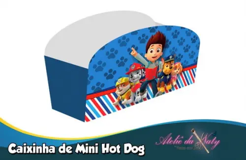 Caixinha de Mini Hot Dog - Patrulha Canina