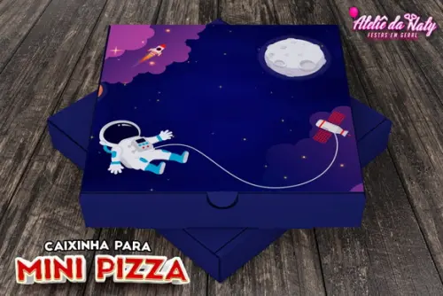 Caixinha de Mini Pizza - Astronauta