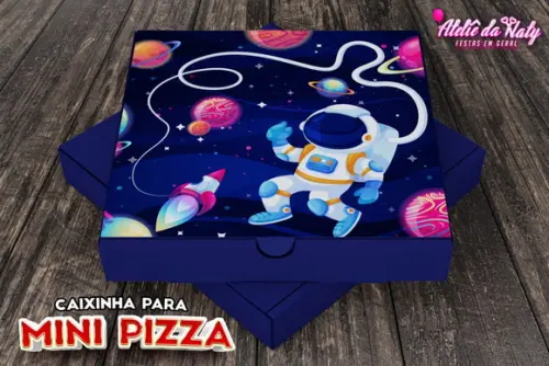 Caixinha de Mini Pizza - Astronauta