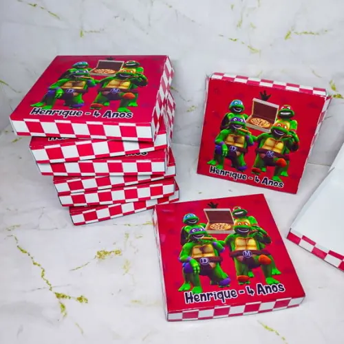 Caixinha de Mini Pizza - Tartarugas Ninjas