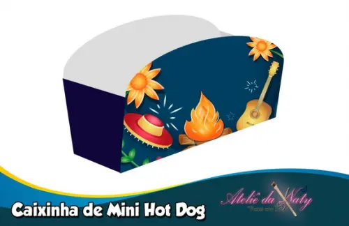 Caixinha Hot Dog - Festa Junina
