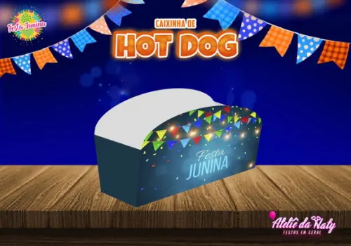 Caixinha Hot Dog - Festa Junina