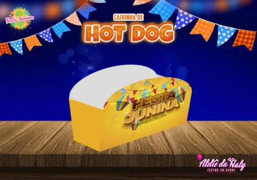 Caixinha Hot Dog - Festa Junina