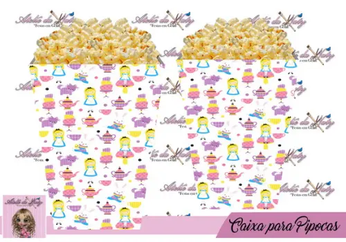 Caixinha Para Pipoca - Alice no País das Maravilhas