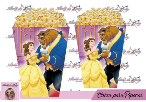 Caixinha Para Pipoca - Bela e a Fera