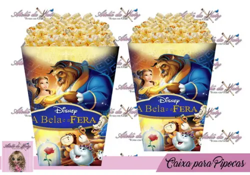 Caixinha Para Pipoca - Bela e a Fera