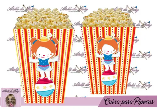 Caixinha Para Pipoca - Circo