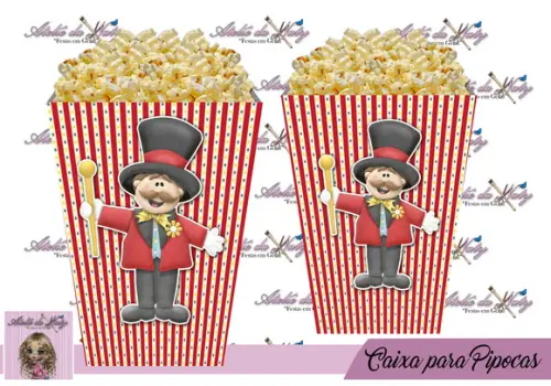 Caixinha Para Pipoca - Circo