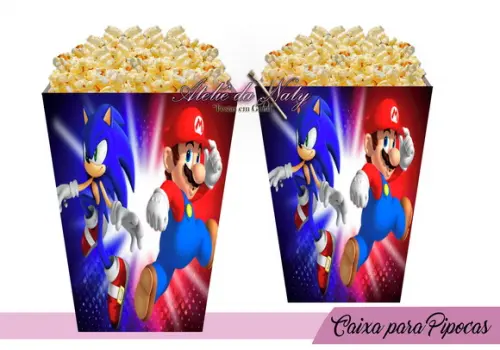 Caixinha Para Pipoca - Sonic