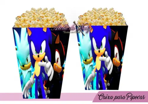 Caixinha Para Pipoca - Sonic