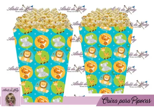 Caixinha Para Pipocas - Safari