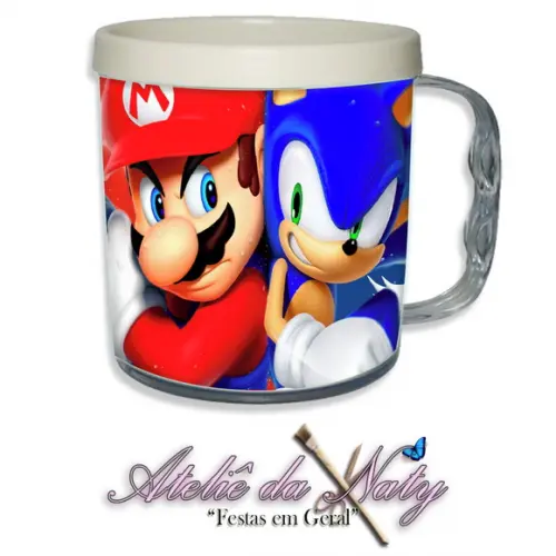 Caneca - Mario e Sonic