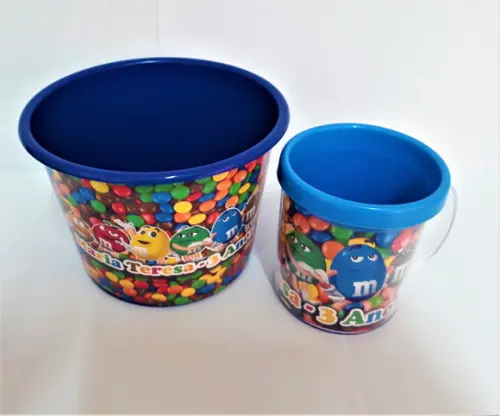 Caneca e Balde de Pipoca - M&m's