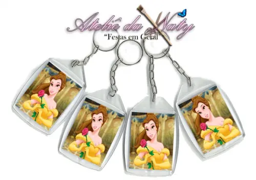 Chaveiro Personalizado - Bela e a Fera