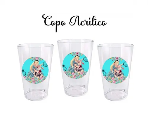 Copo Acrílico - Alice no País das Maravilhas