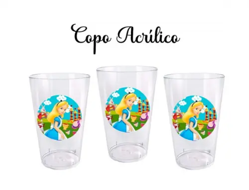 Copo Acrílico - Alice no País das Maravilhas