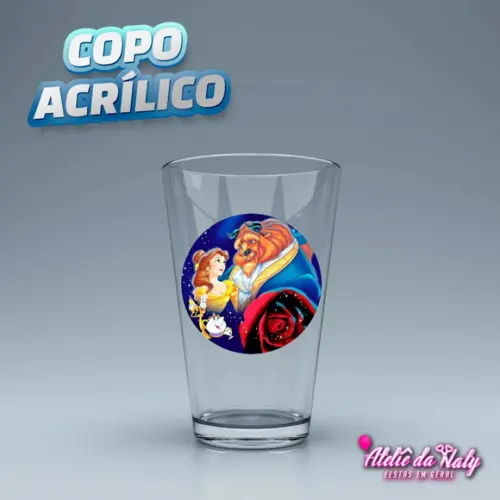 Copo Acrílico - Bela e a Fera
