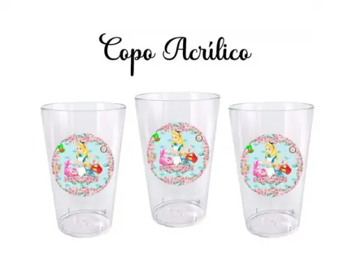 Copo Acrílico - Alice no País das Maravilhas