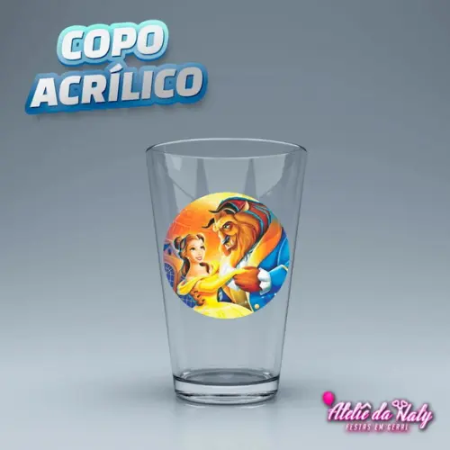Copo Acrílico - Bela e a Fera