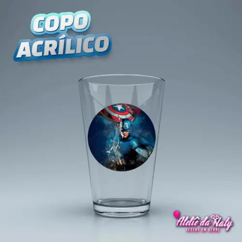 Copo Acrílico - Capitão América