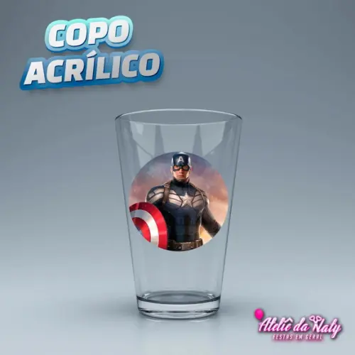 Copo Acrílico - Capitão América
