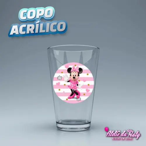 Copo Acrílico - Minnie Rosa