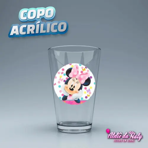 Copo Acrílico - Minnie Rosa