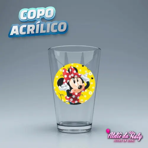 Copo Acrílico - Minnie Vermelha